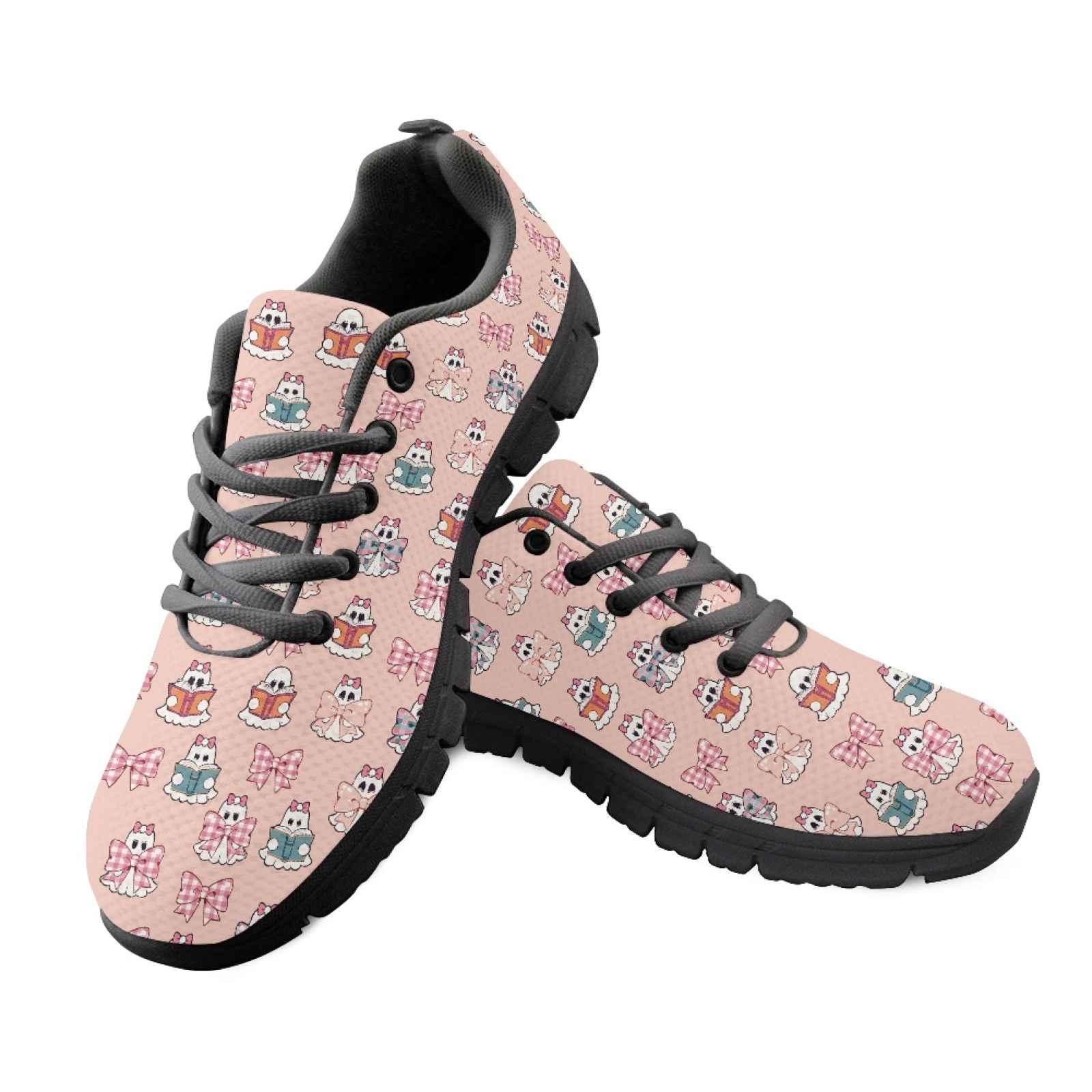 Shock Absorbing Gym Trainers - Coloranimal Hayalet ve Fiyonk Desenli, Kadınlar