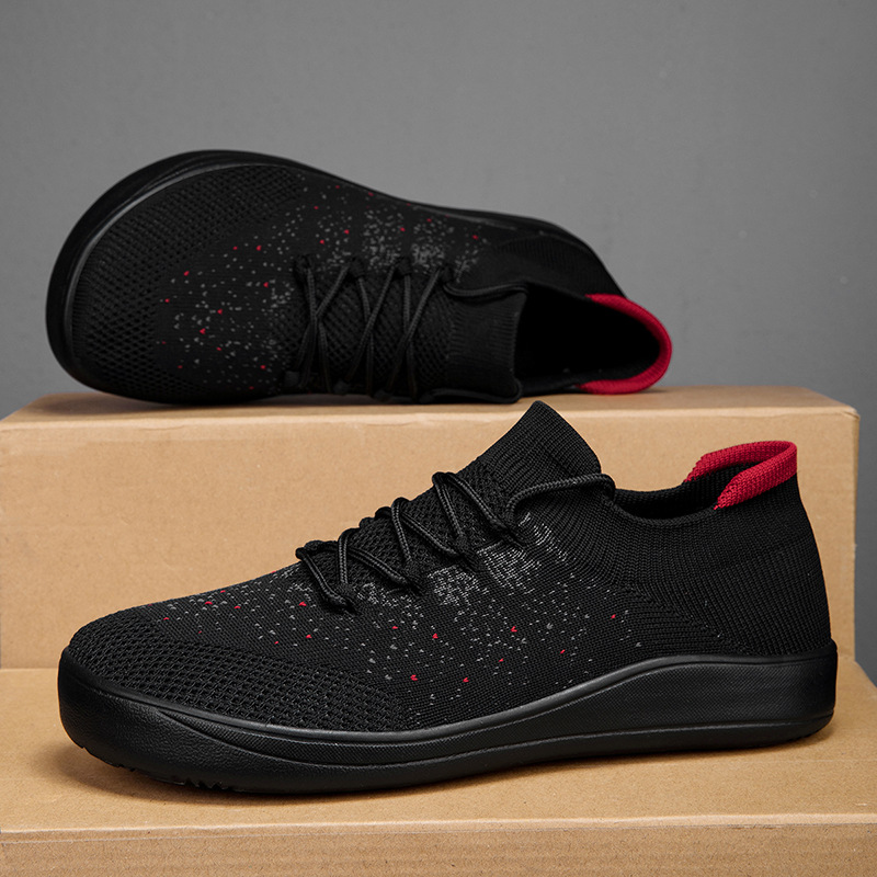 Knit Fabric Lace Up Sneakers - Yeni Erkek Günlük Ayakkabılar Nefes Alabilen