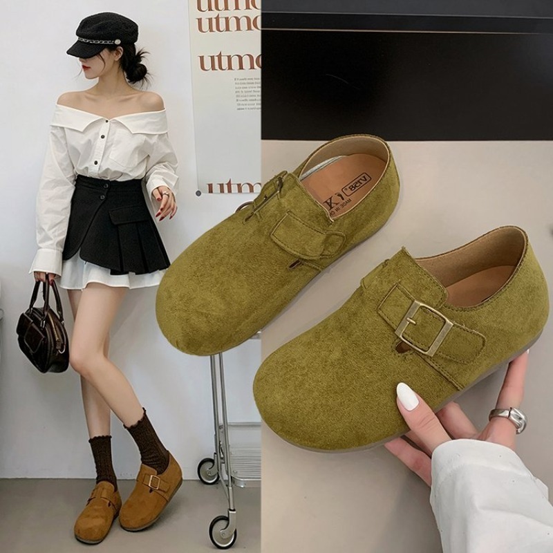 Heels - Kadın Süet Kapalı Topuklu Birken Ayakkabılar